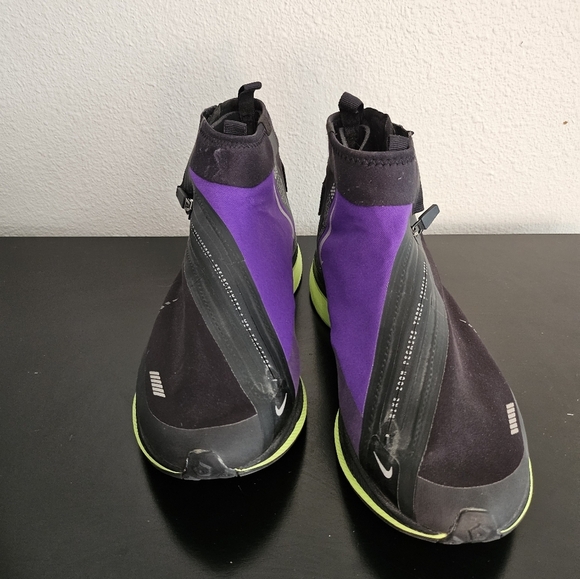 Nike Zoom Pegasus Turbo Shield Black Voltage Purple Running Sneakers Size 8.5 - Picture 11 of 16
